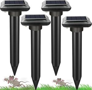 Mole Repellent Sonic-gerät 4 Stück Ultrasonic Solar Maulwurfabwehr Maulwurfschreck Wühlmausabwehr Schlagenabwehr Eidechsenabwehr Mole Repellent Schädlingsbekämpfung für Den Rasen Garten