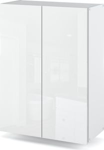 STIV Möbel | Badhängeschrank 60 cm Weiß Matt/Hochglanz 60x80x30 cm | 2 Türen & 3 Ablagen | Badschrank Wandmontage