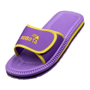 Kubota Badelatschen mit Klettverschluss Herren "Velcro Multicolor" Violett mit Gelb, 50