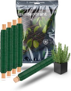 6er Bindedraht Set - Wickeldraht grün - Blumenwickeldraht & Basteldraht & Floristendraht & Bluemndraht für Rosen, Blumen & Basteln