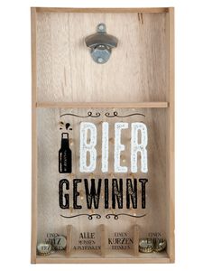 Gilde 42600 Kronkorken-Spiel Bierspiel "Bier gewinnt" Wand-Flaschenöffner 48cm