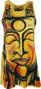 Mirror Tank Top, Longshirt, Minikleid - Buddha / Gelb, Damen, Baumwolle, Größe: S