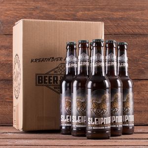WACKEN BRAUEREI Helles Craft Beer Box 0,33 l Flaschen | SLEIPNIR | Viking Craftbeer Set Gift for Men | Wikinger Bier Menge: 6 Flaschen