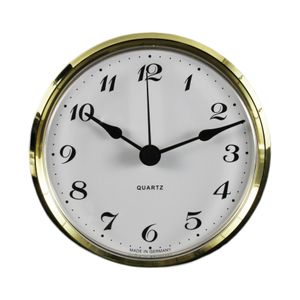Uhrwerk Einsteckuhrwerk Einbau-Uhr Modellbau-Uhr Quartz Uhrwerk Ø 103 mm Lunette Gold
