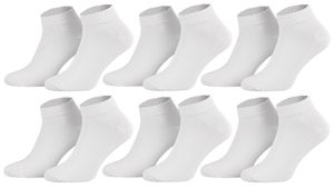 Tobeni 6 Paar Sneaker Füsslinge Sneakers Kurz Socken für Damen und Herren, Farbe:Weiss, Grösse:43-46