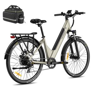 Fafrees E-Bike City Elektrofahrrad 27,5 Zoll Akku 14,5Ah, 250W City e-bike 25km/h SHIMANO 7S IP54 mit App, Gold