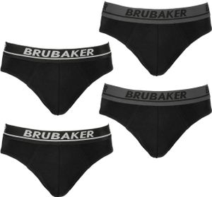 Brubaker Pánské slipy 4 Pack - pánské pohodlné slipy s elastickým pasem - elastické spodní prádlo z bavlny a lycry®