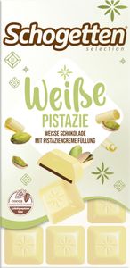 Schogetten weisse Pistazie mit Pistaziencremefüllung Packung 100g Schogetten weisse Pistazie mit Pistaziencremefüllung Packung 100g