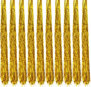 Oblique Unique 10x Lametta Weihnachten Fasching Karneval Party Feier Deko - gold