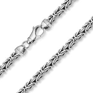 MATERIA 925 Silber Königskette Herren Halskette 5mm 4-fach diamantiert und rhodiniert in 45 50 55 60 70 80cm #K35, Länge Halskette:80 cm