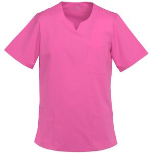 medizinischer Damen Schlupf-Kasack halbarm, für Klinik, Pflege, Praxis Farbe: hot pink Grösse: M Artikel: 50% Baumwolle 50% Polyester 175 g/m²