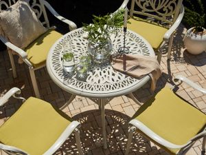 BELIANI Jídelní stůl bílý zahradní hliník kulatý ø 90 cm vintage retro