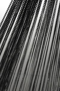 Türvorhang Fadenvorhang schwarz 140x250 cm Gardine mit Polyester veredelt