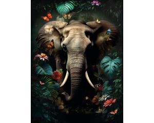 Leinwandbild Elephant In The Jungle 84x116 cm