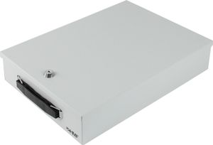 HMF 141-07 Dokumentenkassette Din A4, Dokumentenbox, 37,5 x 26,5 x 8 cm, lichtgrau