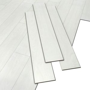 GENERIC - PVC-Bodenbelag - Klick-Vinyldielen WHITE - Vinyl-Bodenbelag - Holzeffekt - Weiß - L. 94 x B.15 cm - Dicke 3,2 mm - 1,97 m²/14 Dielen  - Belastungsklasse 21