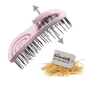 Chiara Ambra Haarbürste, Klimaneutrale Bio Haarbürste ohne Ziepen mit Stroh, Kopfmassage Haarbürste, Entwirrbürste gegen Haarausfall, Anti Frizz Bürste für gesunde Haare, Pink