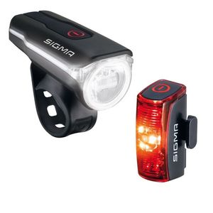 SIGMA Akku-Beleuchtung Set 'Aura 60', LED, USB, mit 'Infinity', schwarz/rot (1 Set)