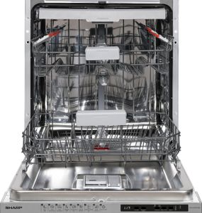 Sharp Geschirrspüler vollintegriert | Einbauspülmaschine 60 cm | 14 Maßgedecke | 9 Programme | QW-NI25I44BX-DE