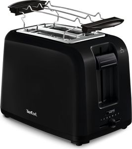 Tefal TT1A28 Vita Toaster | 7 Bräunungsstufen | 2 Toastschlitze | zentriert die Brotscheiben | Hebefunktion | Funktionstasten | Krümelschublade | Schwarz