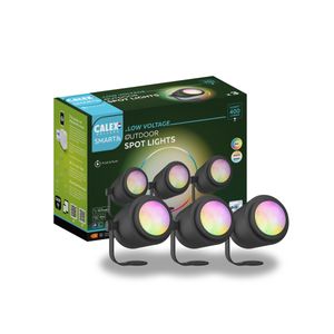 Calex Smart Outdoor 24V LED Gartenleuchte, WLAN Wegeleuchte RGB, Steuerbar via App, kompatibel mit Amazon Alexa, 16 Millionen Farben, Dimmbar, Schwarz