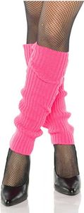 Pinke 80er Jahre Beinstulpen als Kostüm Zubehör für Fasching