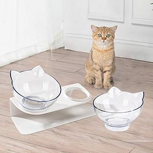 2in1 Katze Futterschüssel Katzennapf Hundenapf Schräg 15° Futternapf mit Katzenohr Design