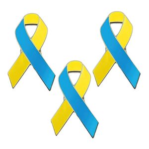 3 Stück Legierung Ukraine Flagge Ukrainischer Diplomat Band Design Brosche Anstecknadel Abzeichen