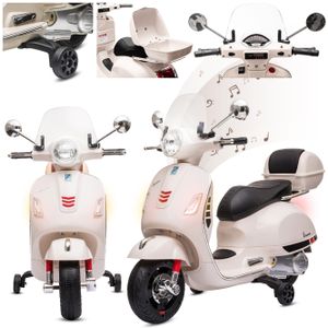 Vespa elektrický skútr od 3 let elektrické vozidlo dětské vozidlo skútr kufr bílý Sun Baby