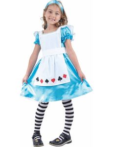 Zauberhafte Alice Märchenkostüm für Kinder blau-weiss