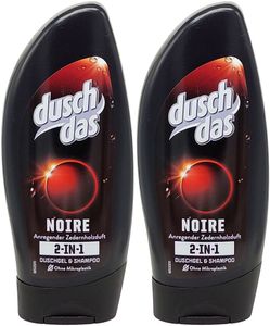 2x duschdas Duschgel Men NOIRE 250ml 2-in-1-Shampoo anregender Zedernholzduft