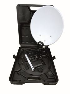 RED OPTICUM Mobile Camping SAT-Antenne SAT-Spiegel 35 cm im Koffer inkl. Saugfuß Masthalter und Wasserwaage
