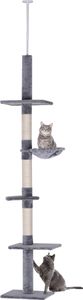 PawHut drapak z regulacją wysokości, stabilny drapak dla kota z sizalowymi słupkami, drapak dla kota, szary, 40 x 34 x 230-260 cm PawHut drapak z regulacją wysokości, stabilny drapak dla kota z sizalowymi słupkami, drapak dla kota, szary, 40 x 34 x 230-260 cm