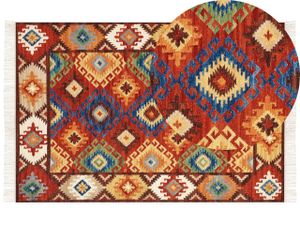 BELIANI Kelímový koberec viacfarebný vlna 200 x 300 cm ručne tkaný orientálny vzor so strapcami tradičná obývačka spálňa