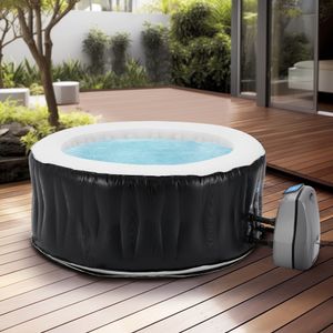 Nadmuchiwane jacuzzi zewnętrzne "Carbone" dla 3 osób podgrzewane 165 x 70 cm czarne