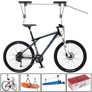 Fahrradliftdecke - Doppelradlift Aufhängungssystem mit Riemenscheibe - Mit 2 Aufhängehaken - Fahrradliftaufhängungssystem - Deckenrad- / Fahrradlift - Fahrradaufzug Universal - Decopatent