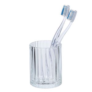 Zahnputzbecher Vetro Transparent rund Echtglas