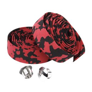 2 x-Fahrrad-Lenkerband  2 x Bar Plugs  Farbe Rot mit Schwarz