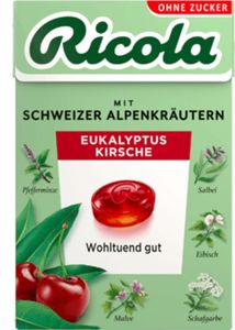 Ricola Eukalyptus Cherry so švajčiarskymi alpskými bylinkami bez cukru 50g
