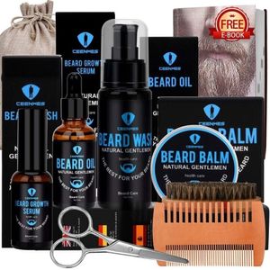 Premium Bartpflege Set für Männer mit Bartwachstums Serum Geschenke für Männer Bartwachstumsset für Männer mit Bartöl Geschenkset für Männer