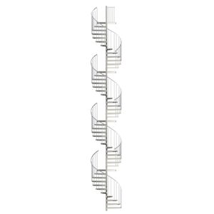 Spindeltreppe Ø 130 cm | Höhen: 918-1173 cm | Ausstattung Standard | Stahlstufe