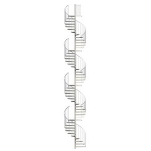 Spindeltreppe Ø 160 cm | Höhen: 1008-1184 cm | Ausstattung Premium | Stahlstufe