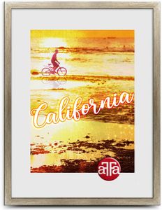 aFFa frames, California, Bilderrahmen aus Kunststoff, Fotorahmen, Rechteckig, mit Acrylglasfront, HDF-Hintergrund, Taupe, A3, 29.7x42 cm