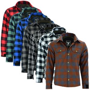 Herren Motorradhemd Lumberjack Holzfäller Hemd mit Protektoren, Größe:54/XL, Farbe:Karamell
