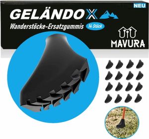 GELÄNDOX podložky pod turistické hole terénní nástavce Nordic Walking nástavce, gumové podložky trekingové hole gumové náhradní patky [sada 14]