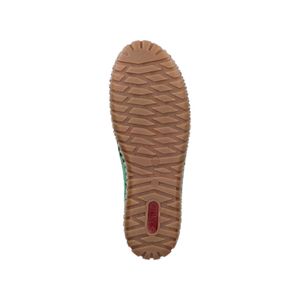 Rieker Damen Slipper Leder Mokassin Cutouts Lochmuster Stretch M2852, Größe:39 EU, Farbe:Grün