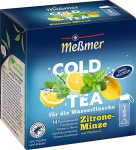 Meßmer Cold Tea fruchtig frische Zitrone Minze 14 Teebeutel 38g