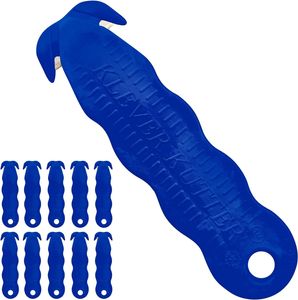 Klever® Kutter - 10 Stk - das blaues Sicherheitsmesser mit zwei verdeckten Klingen für besten Arbeitsschutz - Cuttermesser für präzise Schnitte