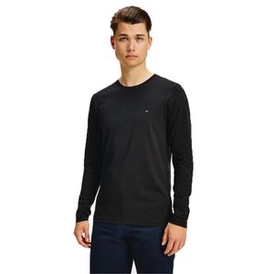 Tommy Hilfiger Herren Slim Fit Langarm-T-Shirt mit Stretch, Schwarz L