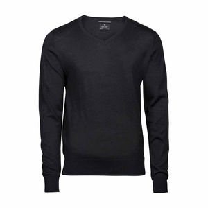 Tee Jays pánsky sveter s výstrihom do V BC3828 (3XL) (čierny)
